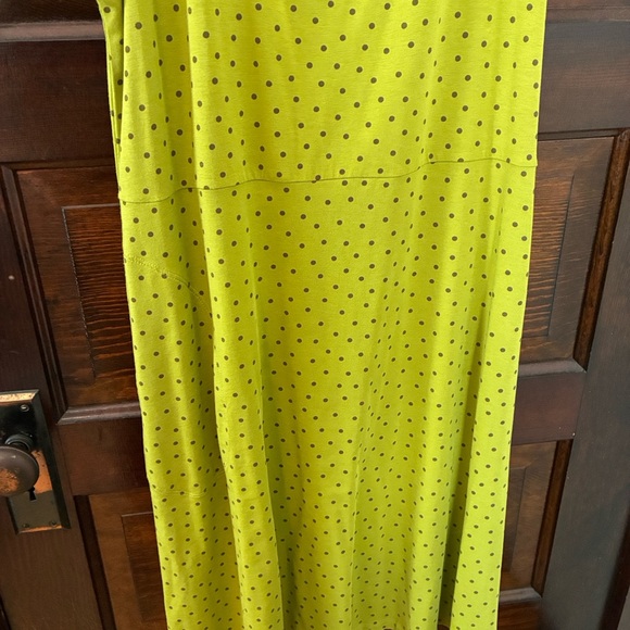 Gudrun Sjoden Green with brown Polka Dots Sleeveless Midi Dress - Picture 5 of 8